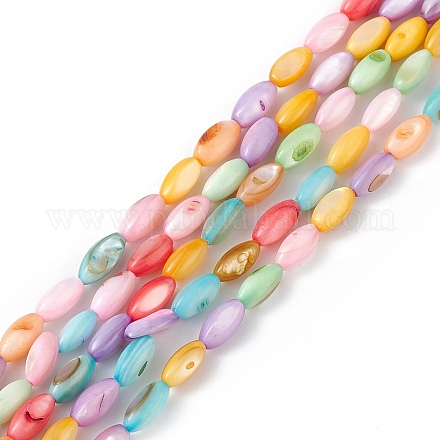 Natural Freshwater Shell Dyed Beads Strands SHEL-M018-13-12-1