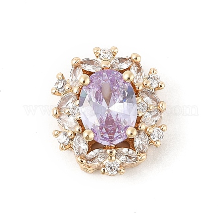 Латунные микро проложить кубического циркония бусы KK-K297-29G-02-1