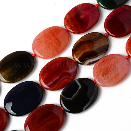 Natur Multi-Color-Achat Perlen Stränge G-S370-012-1