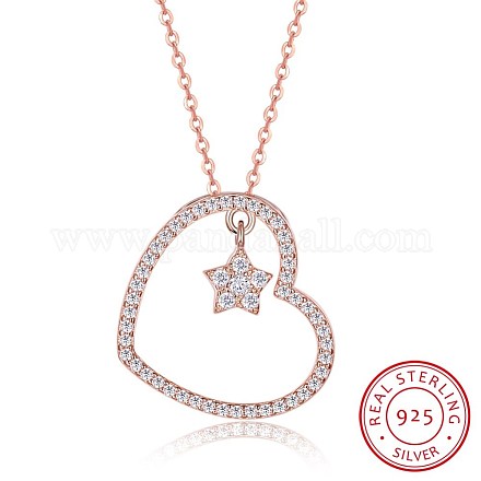 925 подвесные стерлингового серебра ожерелья NJEW-BB31551-P-1