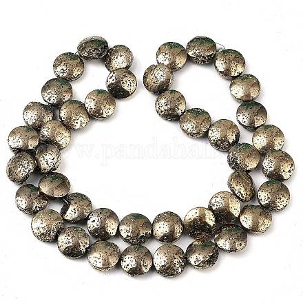Гальванические бусины из натуральной лавы G-K388-01I-1