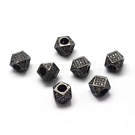 Perles de zircone cubique de placage de rack en laiton ZIRC-S029-02B-1