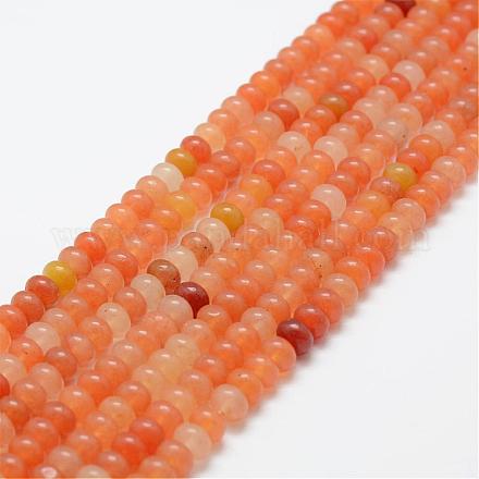 Chapelets de perles en aventurine rouge naturelle G-G665-16-6x4mm-1
