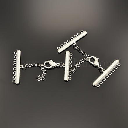8 Strands 16-Hole Plating Zinc Alloy and Brass Chain Extender PALLOY-N0102-03S-1