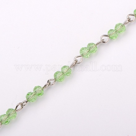 Rondes à la main perles de verre chaînes de colliers bracelets faisant AJEW-JB00057-02-1