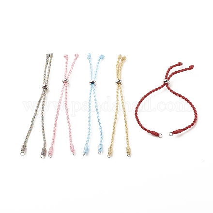 Braided Polyester Cord Bracelet AJEW-JB01122-1