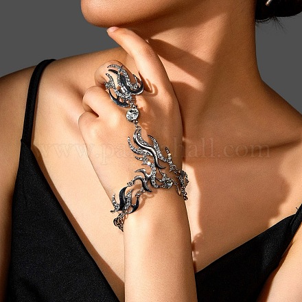 Браслеты-кольца из цинкового сплава со стразами в форме волны FS-WGF2CBB-02-1