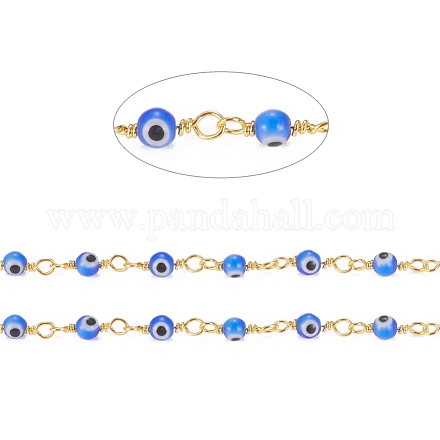 Handgemachte böse Augen Bunte Malerei runde Perlenketten CHC-G009-A-G05-1