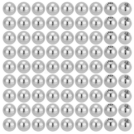 Gomakerer 100 Stück 304 runde Ohrmuttern aus Edelstahl STAS-GO0001-04-1