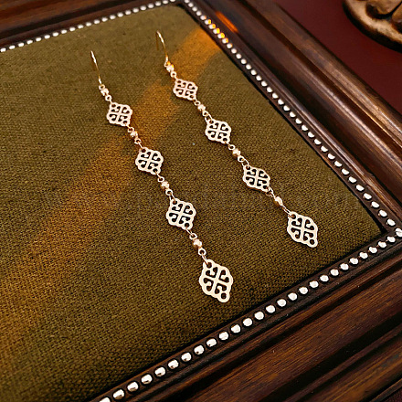 Латунные полые ромбы благоприятные облака подвесные серьги FS-WGDE541-02-1