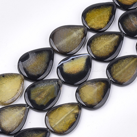 Chapelets de perles en agate naturelle craquelée G-T121-02A-1