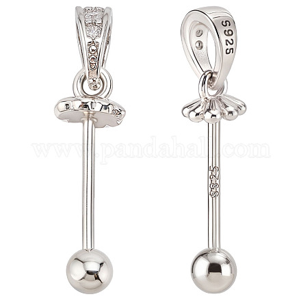 2 шт. 925 подвески из стерлингового серебра со стразами FIND-ME0001-74B-1