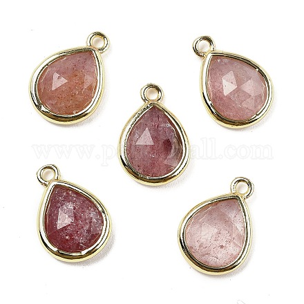 Граненые подвески из натурального клубничного кварца G-U019-05G-06-1