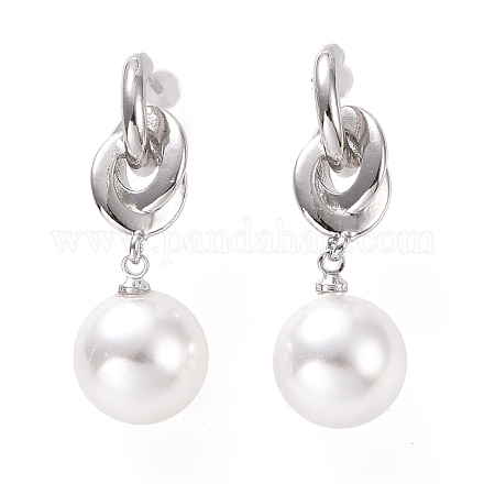 Perle en plastique avec boucles d'oreilles pendantes à nœud EJEW-A072-03P-1