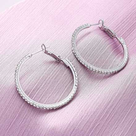 Латунные микро проложить серьги стержня кубического циркония EJEW-R025-32P-1