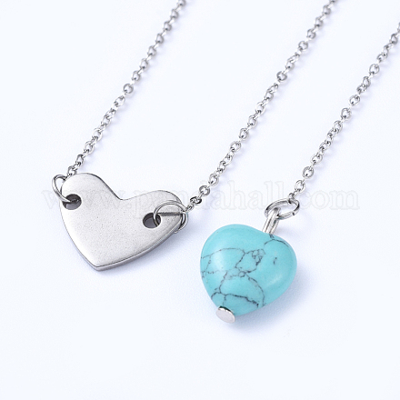 Ожерелья и кулоны в форме сердца лариат NJEW-JN02803-01-1