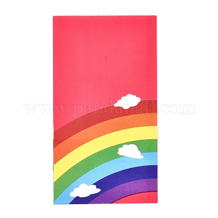 Umweltfreundliche Kraftpapiertüten mit Regenbogenmuster AJEW-M207-D01-01-1