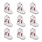 Alloy Enamel Pendants, Christmas Stockings Charms for Holiday Jewelry Making, Lead Free and Cadmium Free, Platinum Metal Color, White, 24~26x15~16x2mm, Hole: 2mm