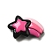 Opaque Resin Cabochons, Black Pink, Star, 18x28x9mm