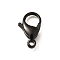 316 Stainless Steel Lobster Claw Clasps, Black, 23x14x6mm, Hole: 3mm