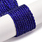 Cat Eye Beads Strands, Round, Dark Blue, 2mm, Hole: 0.7mm, about 189pcs/strand, 14.84~14.92 inch(37.7~37.9cm)