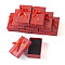 Cardboard Paper Jewelry Set Boxes, Rectangle with Bowknot, Indian Red, 5.05x8x2.7cm