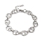 Non-Tarnish 304 Stainless Steel Hollow Teardrop Link Chain Bracelets for Women, Stainless Steel Color, 6-7/8 inch(17.5cm)