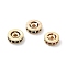 Brass Micro Pave Cubic Zirconia Beads, Long-Lasting Plated, Rack Plating, Flat Round, Light Gold, 7.5x2.5mm, Hole: 1.6mm
