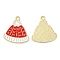 Christmas Alloy Enamel Pendants, Golden, Hat, 17.5x16x1mm, Hole: 1.5mm