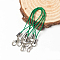 Mobile Straps, with Polyester String and Alloy Findings, Green, 70mm