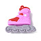 PVC Plastic Pendants, Roller Skate, Pearl Pink, 49x51.5x15.5mm, Hole: 2.5mm
