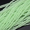 Faceted Rondelle Glass Beads Strands, Pale Green, 2.9~3.3x2mm, Hole: 0.8mm, about 144~150pcs/strand, 35~37cm