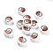 Christmas Theme Printed Opauqe Acrylic Beads, Santa Claus, 10x10x5mm, Hole: 1.8mm