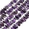 Natural Amethyst Beads Strands, Nuggets, Top Drilled, with Seed Beads, 7~17x4.5~7.5mm, Hole: 0.7~0.8mm, about 57~58pcs/strand, 15.75''~16.14''(40~41cm)