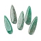 Natural Amazonite Pendants, Teardrop Charms, 40x12x4.5mm, Hole: 1.4mm
