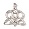 Alloy Pendants, Wish Knot, Platinum, 24x21.5x2mm, Hole: 1.6mm