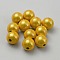 Matte Spray Painted Acrylic Beads, Round, Gold, 8mm, Hole: 1.6mm