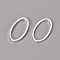 Brass Linking Rings, Oval, Silver Color Plated, about 8mm wide, 16mm long, 1mm thick