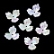 Plastic Bead Caps, 3-Petal Flower, White, 21.5x21.5x8.5mm, Hole: 1.8mm