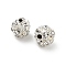 6mm Brass Crystal Rhinestone Beads, Round, for Jewelry Projects, Silver, 6x6.5mm, Hole: 1.2mm