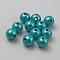 Matte Spray Painted Acrylic Beads, Round, Dark Turquoise, 8mm, Hole: 1.6mm