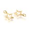 Brass Charms, Cadmium Free & Lead Free, with Jump Ring, Star, Golden, 14x12x2mm, Hole: 3mm