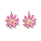 Alloy Enamel Charms, Daisy, Light Gold, Hot Pink, 15x12x3.2mm, Hole: 1.6mm