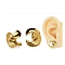Brass Ear Gauges Flesh Tunnels Plugs, Skull, Golden, 12.5x9.5x9.5mm