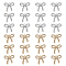 24Pcs 2 Colors Alloy with Rhinestone Pendant, Bowknot, Platinum & Golden, 19.5x22.5x3mm, Hole: 1.8mm, 12pcs/color