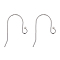925 Sterling Silver Earring Hooks, Silver, 20x11mm, Hole: 1.5mm, 24 Gauge, Pin: 0.7mm