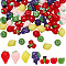 70Pcs 7 Styles Opaque Resin Decoden Cabochons, Imitation Fruit, Cherry & Strawberry & Apple & Lemon & Grape Pattern, Mixed Color, 11~19x12~18x9~12.5mm, 10pc/style
