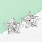 304 Stainless Steel Stud Earrings, Star, Stainless Steel Color, 28.5x30mm