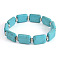 Vintage Rectangle Synthetic Turquoise Beaded Bracelets for Women