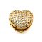 Brass Micro Pave Clear Cubic Zirconia Locket Pendants, Long-Lasting Plated, Heart, Real 18K Gold Plated, 10.5x12x8mm